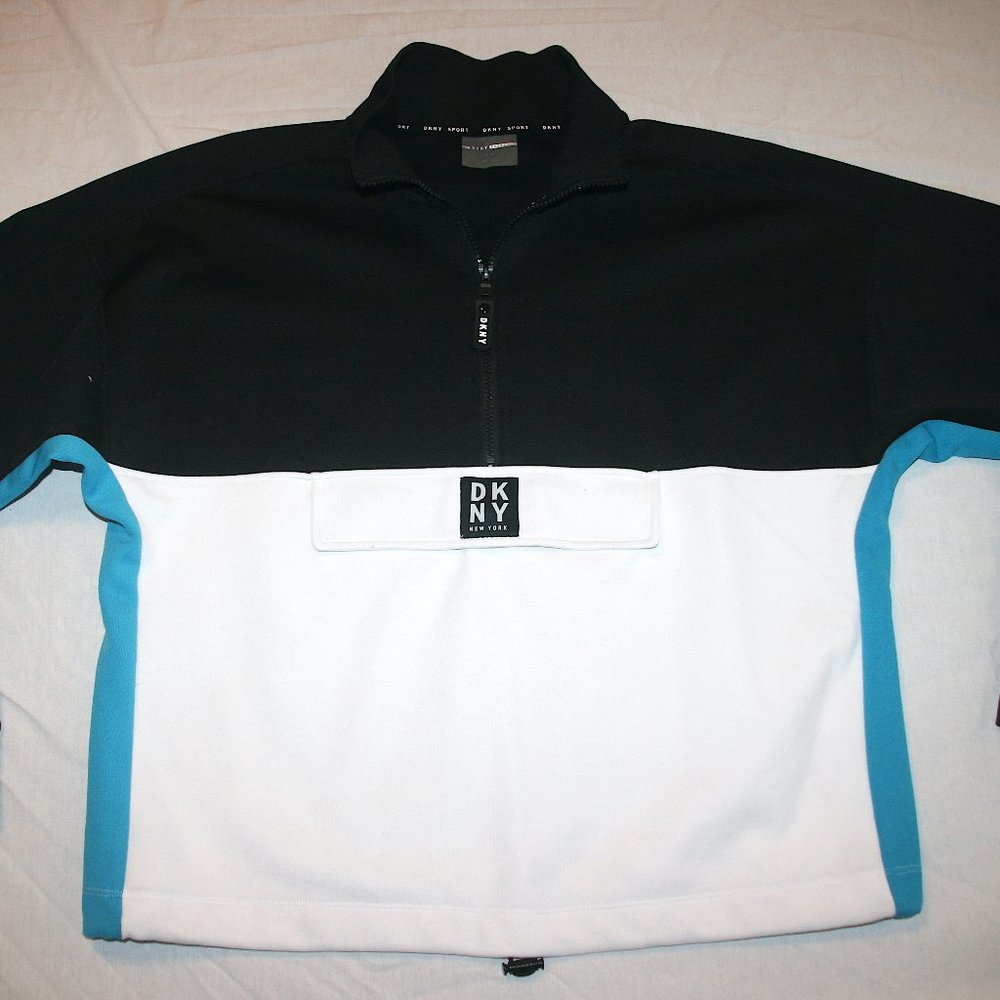 DKNY Sport 1/2 Zip Mock Neck Sweatshirt Women L NEW